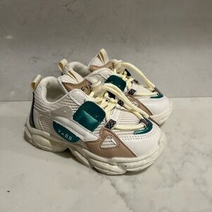 NEW Kids' White and Teal Sneakers